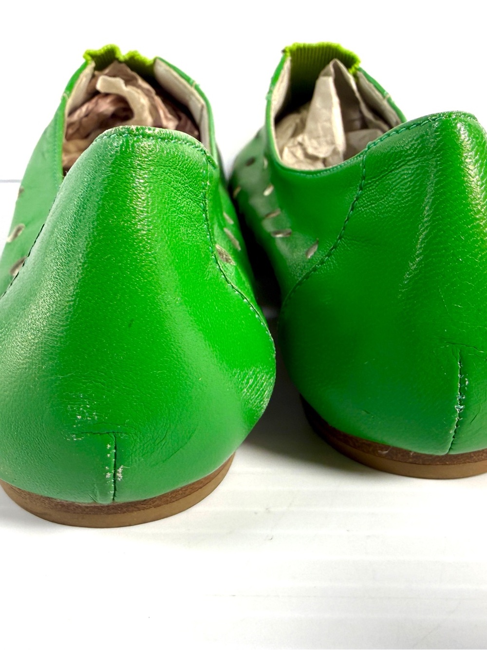 Green Perforated Slip-On Women's Loafers - Picture 7 of 12